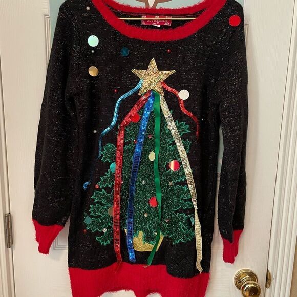 33 Degrees Holiday Christmas Christmas Tree Sweater S - Picture 8 of 9